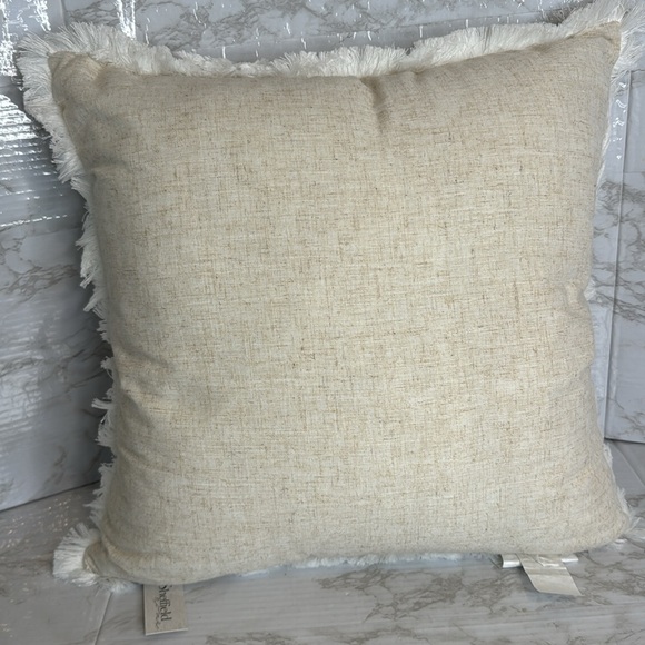 Sheffield Home Textured Cream cottagecore bumble bee mushrooms flowers pillow - Picture 5 of 12